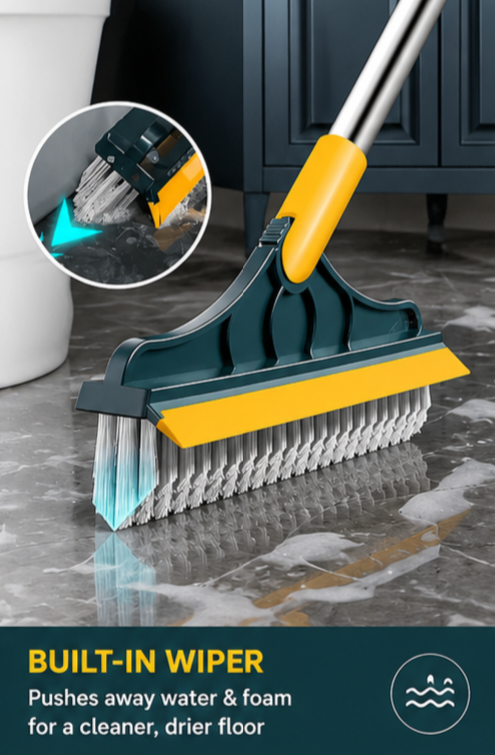 2in1 Floor Scrub Cleaning Brush Wiper
