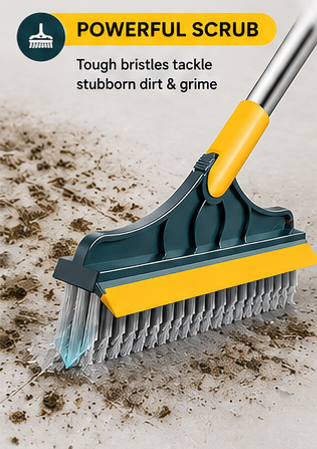 2in1 Floor Scrub Cleaning Brush Wiper