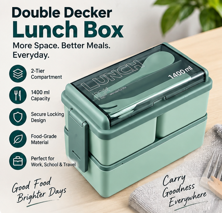 Double Decker Plastic Lunch Box